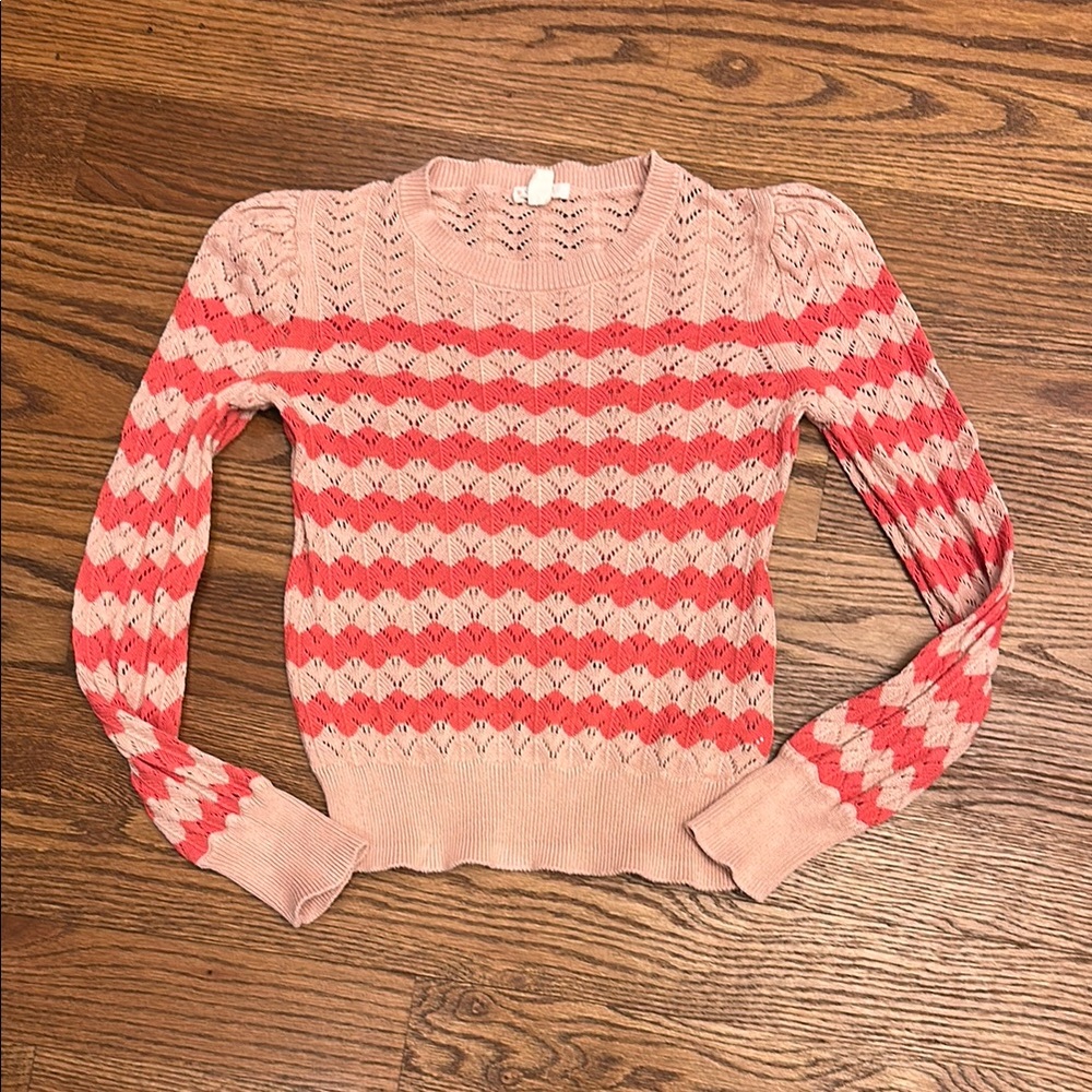 GUC Crewcuts Pink Pointelle Sweater; Size L